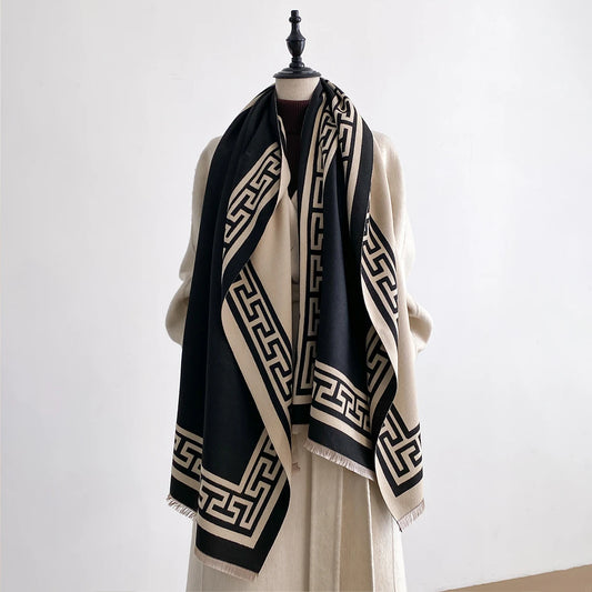 Châle Pashmina Tissage Géométrique Jacquard MIRELA