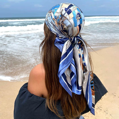 foulard 90x90cm satin bleu 2 maggy 14