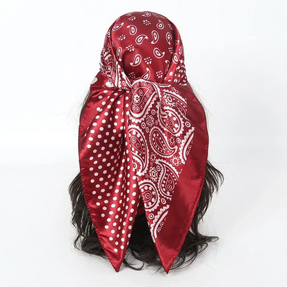 Foulard 90x90cm Satin Bordeaux - MAGGY 1