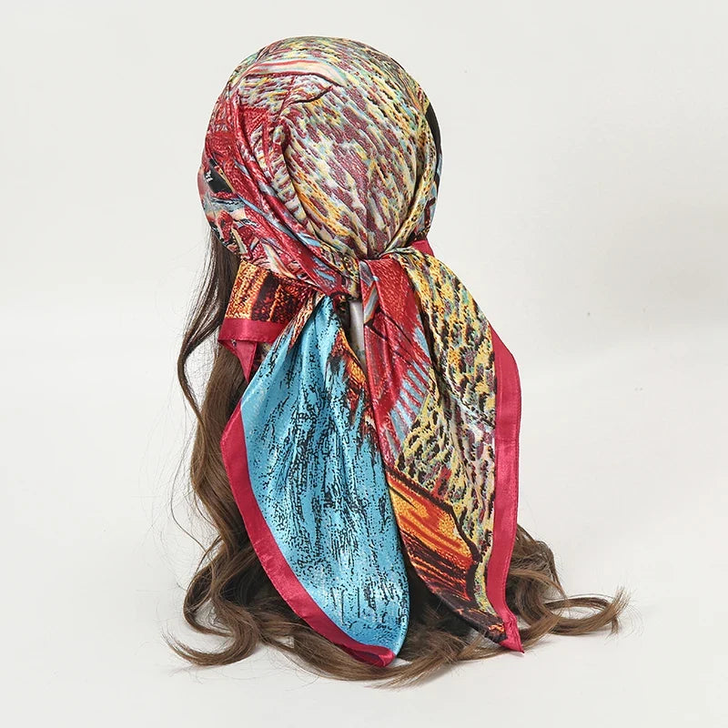 Foulard 90x90cm Satin Rose 2 - MAGGY