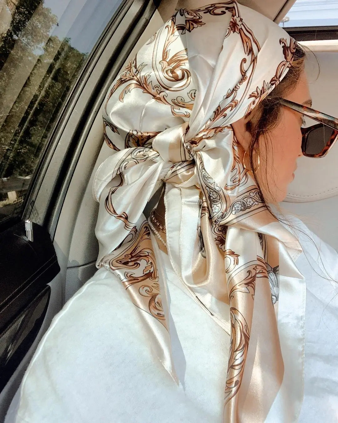 Foulard 90x90cm Satin Rose 2 - MAGGY