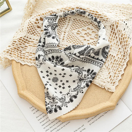 Foulard Cheveux avec Elastique Blanc 4 - LUNA