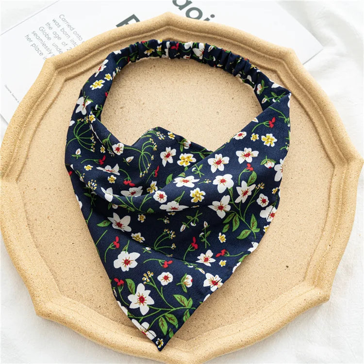Foulard Cheveux avec Elastique Bleu Marine 2 - LUNA