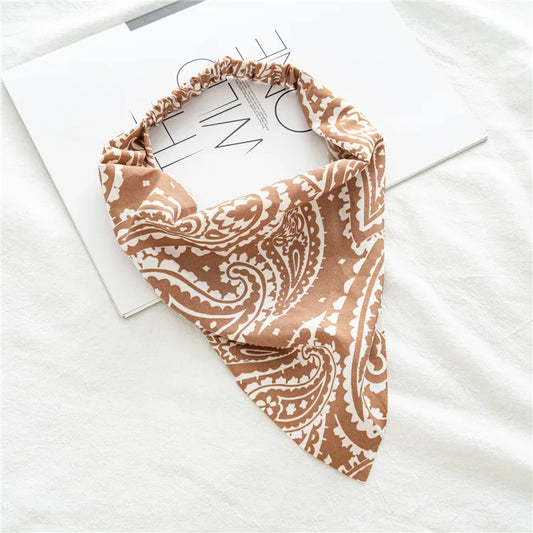 Foulard Cheveux avec Elastique Camel - LUNA