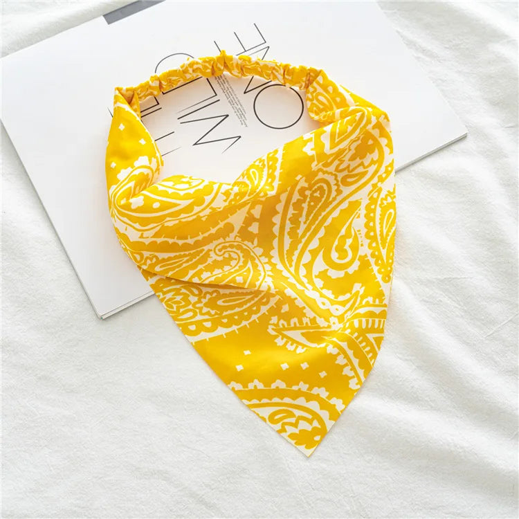 Foulard Cheveux avec Elastique Jaune - LUNA