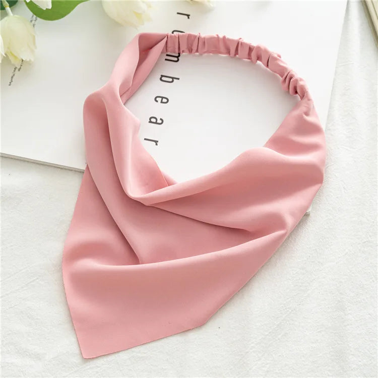 Foulard Cheveux avec Elastique Rose - LUNA