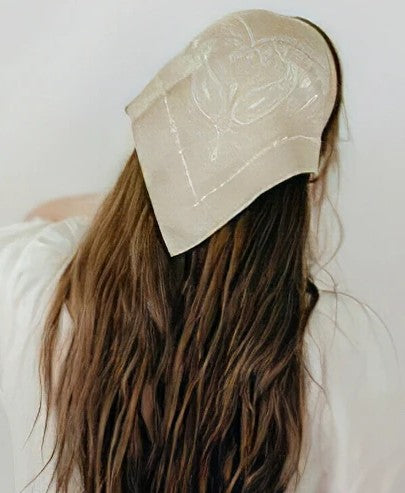 Foulard Cheveux avec Elastique Rouge 3 - LUNA - detail