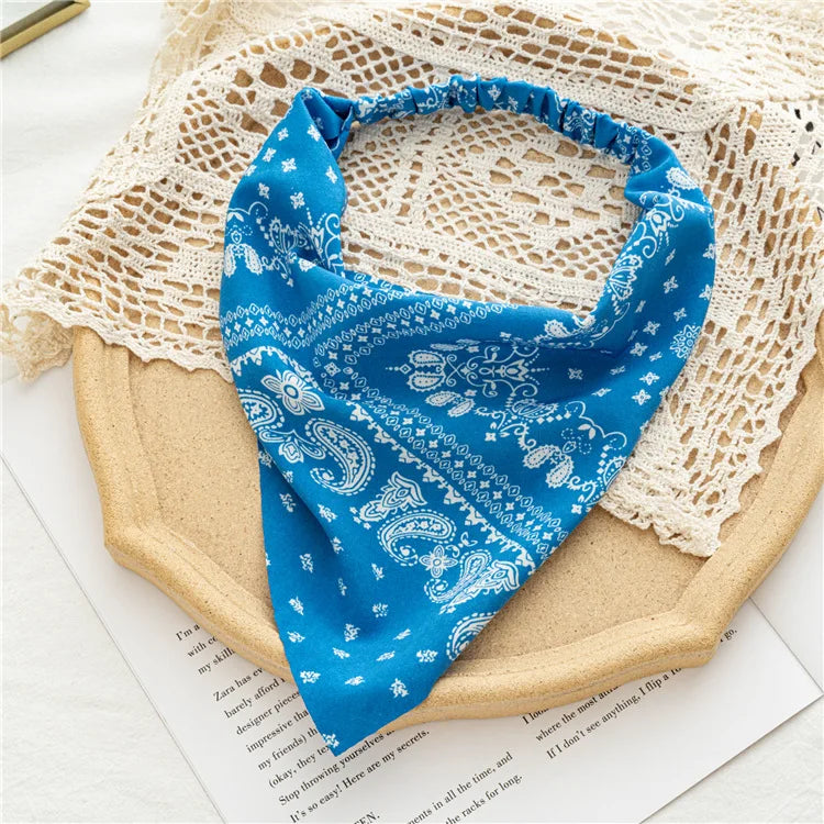 Foulard Cheveux avec Elastique Turquoise - LUNA