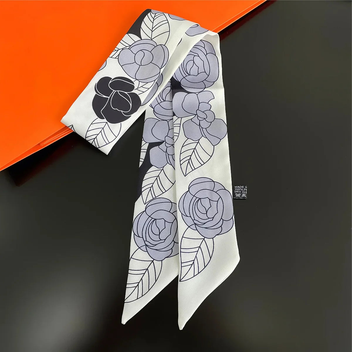 Foulard Sac a Main 86x5cm - BAG Blanc