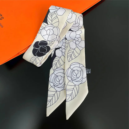 Foulard Sac a Main 86x5cm - BAG Blanc