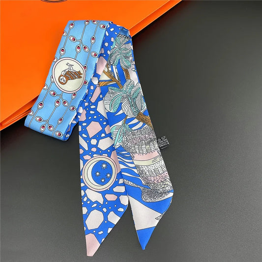 Foulard Sac a Main 86x5cm - BAG Bleu 5