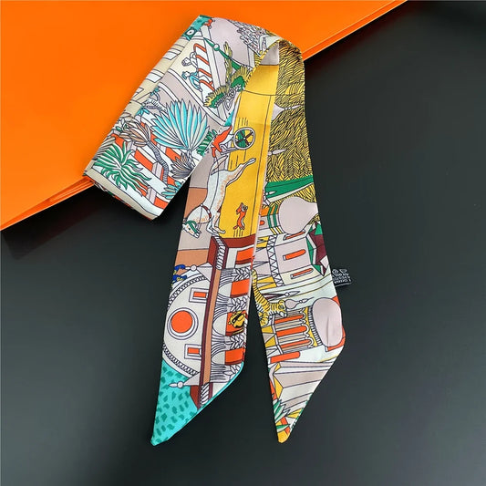 Foulard Sac a Main 86x5cm - BAG Imprimé Multicolore 2