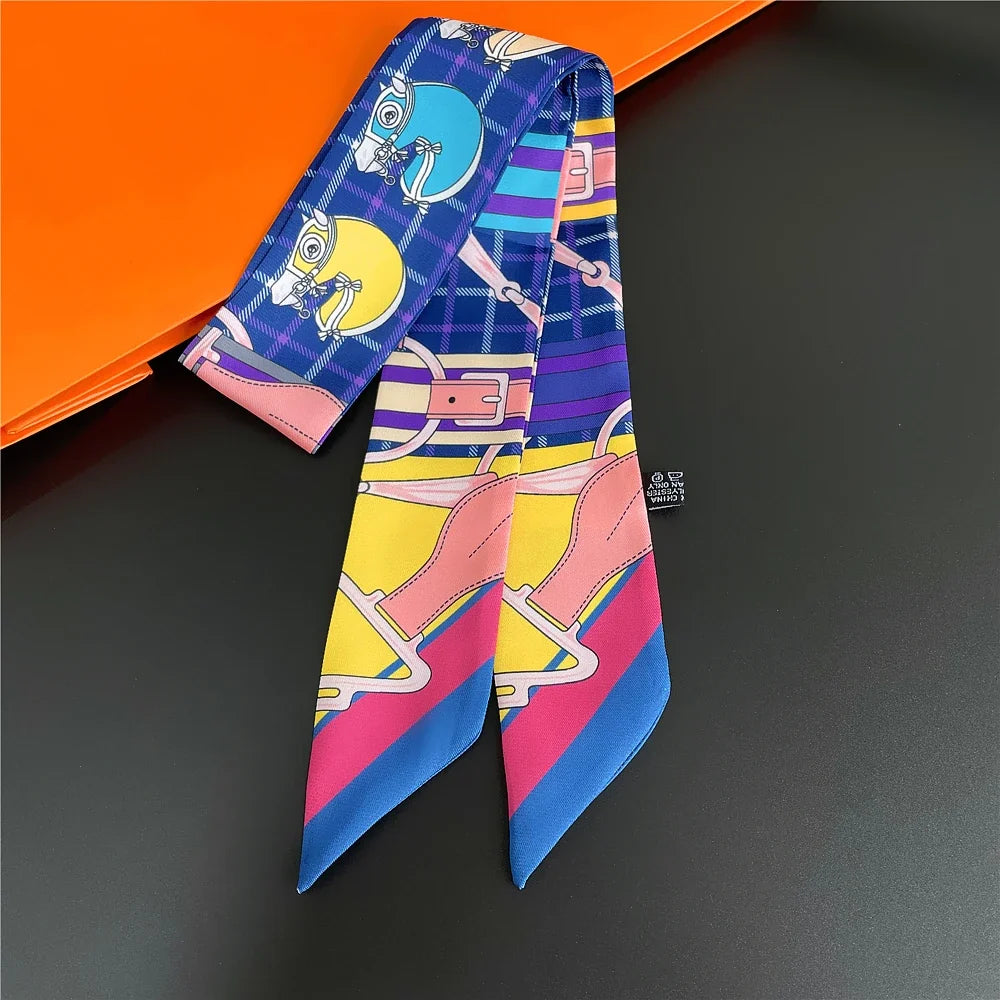 Foulard Sac a Main 86x5cm - BAG Imprimé Multicolore 3