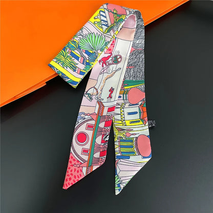 Foulard Sac a Main 86x5cm - BAG Imprimé Multicolore 4