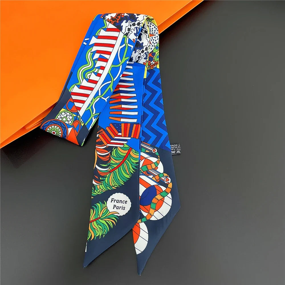 Foulard Sac a Main 86x5cm - BAG Noir