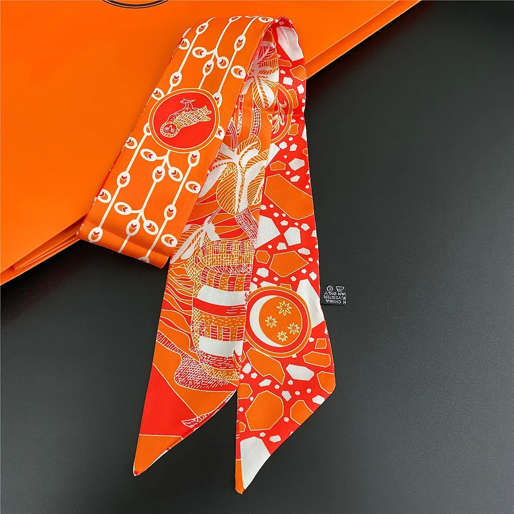 Foulard Sac a Main 86x5cm - BAG Orange 3