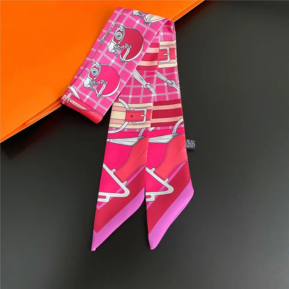 Foulard Sac a Main 86x5cm - BAG Rose 3