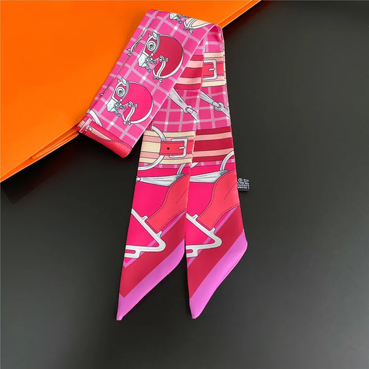 Foulard Sac a Main 86x5cm - BAG Rose 3