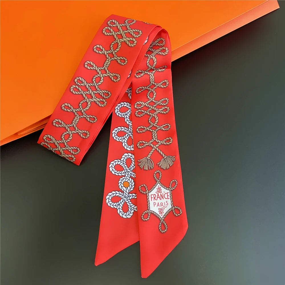 Foulard Sac a Main 86x5cm - BAG Rouge