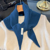 Foulard Triangle Laine Véritable Bleu Canard - OKSANA