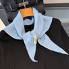 Foulard Triangle Laine Véritable Bleu Ciel - OKSANA
