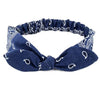 Foulard Bandeau Cheveux Noué Bleu Marine 2 - JULIETTE