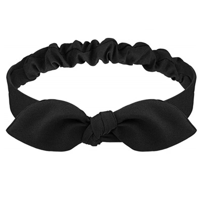 Foulard Bandeau Cheveux Noué Noir Uni - JULIETTE