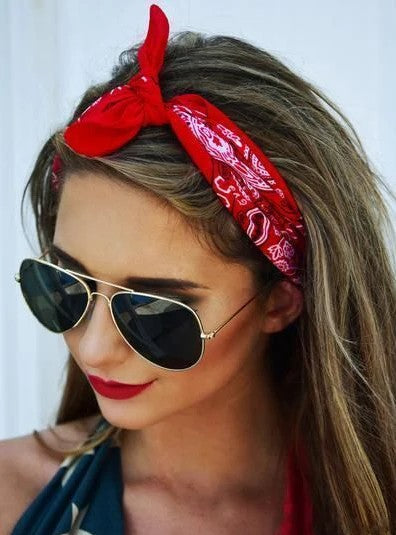 Foulard Bandeau Cheveux Noué Paisley Classique - JULIETTE