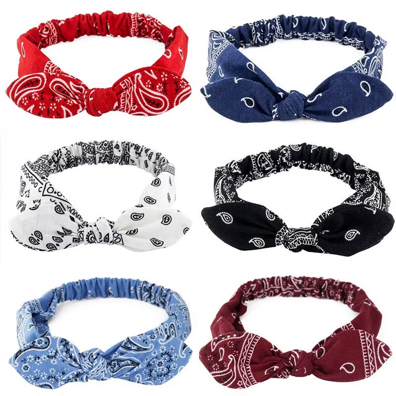 Foulard Bandeau Cheveux Noué Paisley Tourbillon - JULIETTE