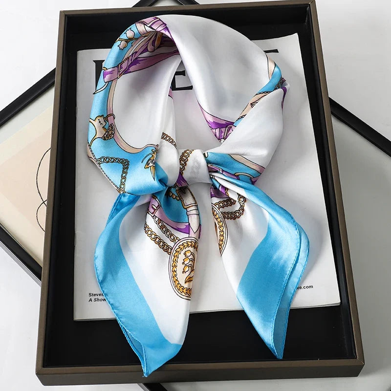 Grand Foulard Carré Femme 70x70cm Blanc 2 - SANNA