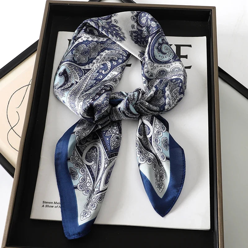 Grand Foulard Carré Femme 70x70cm Gris - SANNA