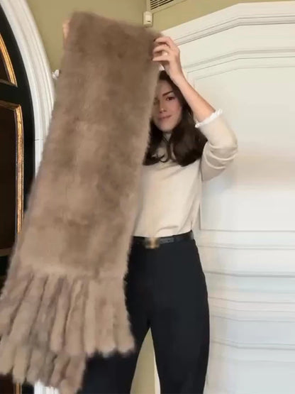 Grosse Echarpe Fausse Fourrure à Franges ELINA