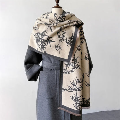 pashmina femme tissage jacquard bamboo