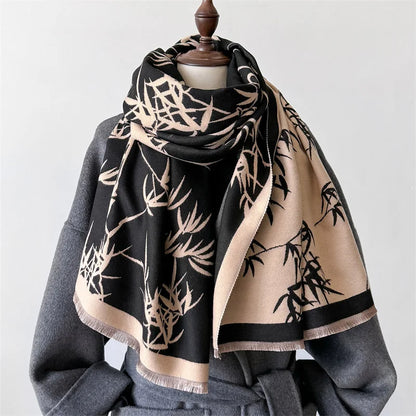pashmina femme tissage jacquard bamboo