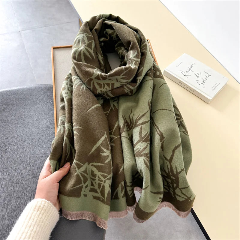 pashmina femme tissage jacquard bamboo