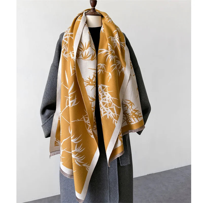 pashmina femme tissage jacquard bamboo