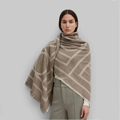Pashmina Motifs Géométriques Cachemire Laine SARAH