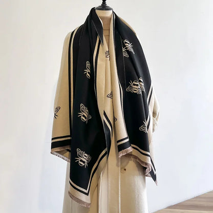 Pashmina Tissage Jacquard Motif Abeille MAYA