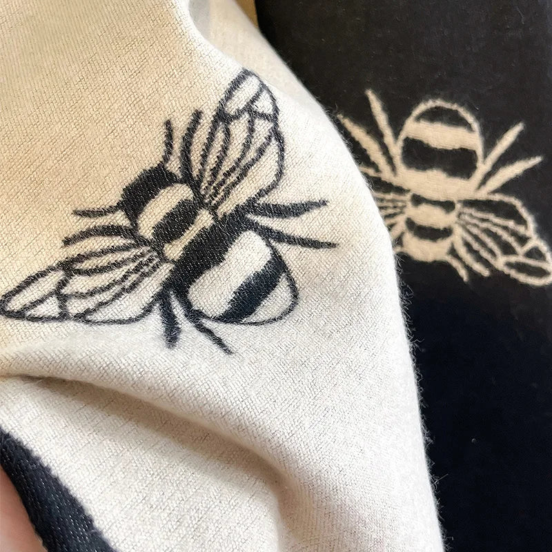 Pashmina Tissage Jacquard Motif Abeille MAYA