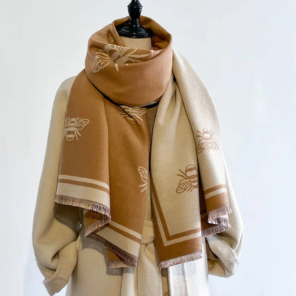Pashmina Tissage Jacquard Motif Abeille MAYA