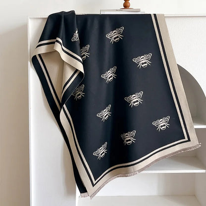 Pashmina Tissage Jacquard Motif Abeille MAYA