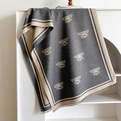 Pashmina Tissage Jacquard Motif Abeille MAYA