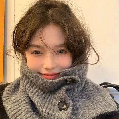 Snood Femme Grosse Maille et Boutonnière MIKO