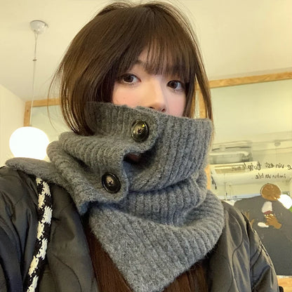 Snood Femme Grosse Maille et Boutonnière MIKO