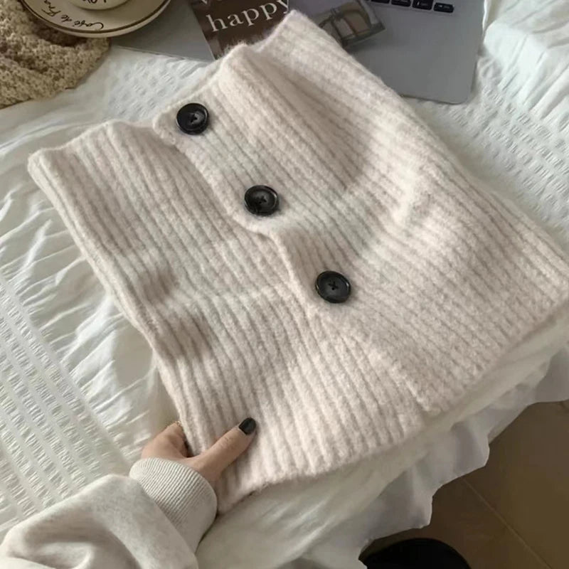 Snood Femme Grosse Maille et Boutonnière MIKO