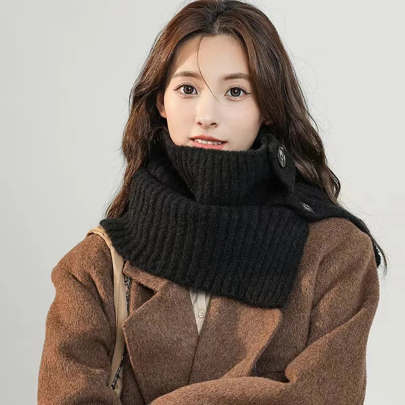 Snood Femme Grosse Maille et Boutonnière MIKO